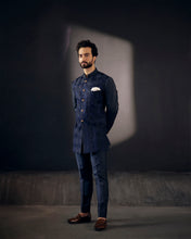 Load image into Gallery viewer, Midnight Blue Bandhgala set