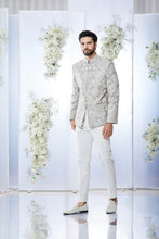 Load image into Gallery viewer, Grey Sequin Bandhgala Set