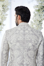 Load image into Gallery viewer, Grey Sequin Bandhgala Set