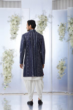 Load image into Gallery viewer, Midnight Mirror Work Sherwani Set
