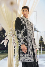 Load image into Gallery viewer, Black & White Sherwani Set