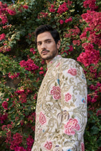 Load image into Gallery viewer, Cream Gold Multi-Coloured Sherwani Set