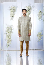 Load image into Gallery viewer, Gold & Silver Zari Sherwani Set