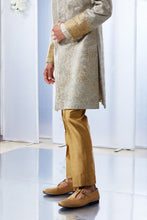 Load image into Gallery viewer, Gold & Silver Zari Sherwani Set