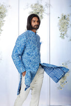 Load image into Gallery viewer, Marble Blue Sherwani Set