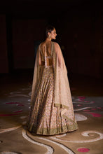 Load image into Gallery viewer, Peach Gold Floral Lehenga Set