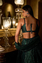 Load image into Gallery viewer, Emerald Green Lehenga Set