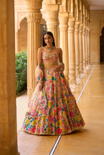 Load image into Gallery viewer, Multi - Coloured Floral Lehenga Set