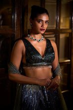 Load image into Gallery viewer, Multi-Coloured Metallic Sequin Lehenga Set