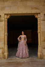 Load image into Gallery viewer, Metallic Rose Gold Lehenga Set