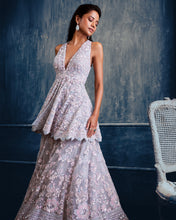 Load image into Gallery viewer, Ash Grey Floral Sharara Set