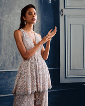 Load image into Gallery viewer, Ash Grey Floral Sharara Set