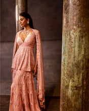 Load image into Gallery viewer, Rose Pink Sequin Sharara Set