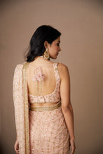 Load image into Gallery viewer, PINK JAAL WORK SAREE SET