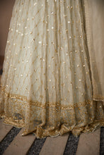 Load image into Gallery viewer, GREY ORGANZA JAAL WORK LEHENGA SET
