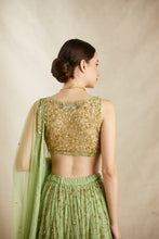 Load image into Gallery viewer, MINT GREEN JAAL WORK LEHENGA SET