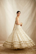 Load image into Gallery viewer, Off White Heavy Jaal Work Lehenga Set
