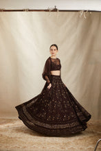 Load image into Gallery viewer, Dark Coffee Thread Work Lehenga Set