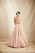 Load image into Gallery viewer, BLUSH PINK RAWSILK ZIGZAG LEHENGA SET