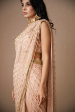 Load image into Gallery viewer, PINK JAAL WORK SAREE SET