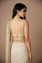 Load image into Gallery viewer, OFF WHITE BOOTI SAREE SET