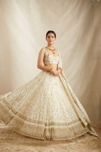 Load image into Gallery viewer, Off White Heavy Jaal Work Lehenga Set