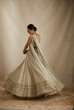 Load image into Gallery viewer, MINT CHANDERI HEAVY SITARA WORK LEHENGA SET
