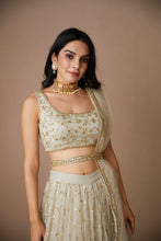 Load image into Gallery viewer, GREY ORGANZA JAAL WORK LEHENGA SET