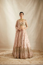 Load image into Gallery viewer, Peach Pink Embroidered Lehenga Set