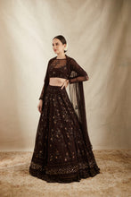 Load image into Gallery viewer, Dark Coffee Thread Work Lehenga Set