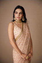 Load image into Gallery viewer, PINK JAAL WORK SAREE SET