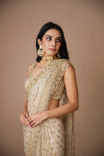 Load image into Gallery viewer, OFF WHITE BOOTI SAREE SET