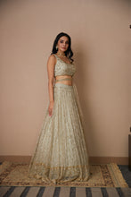 Load image into Gallery viewer, GREY ORGANZA JAAL WORK LEHENGA SET