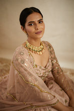 Load image into Gallery viewer, Peach Pink Embroidered Lehenga Set