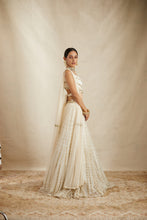 Load image into Gallery viewer, WHITE WITH GOLD WORK LEHENGA SET