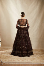Load image into Gallery viewer, Dark Coffee Thread Work Lehenga Set
