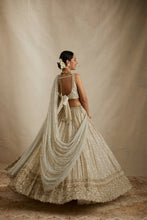 Load image into Gallery viewer, MINT CHANDERI HEAVY SITARA WORK LEHENGA SET