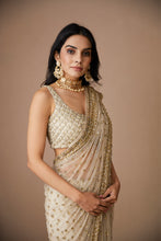Load image into Gallery viewer, OFF WHITE BOOTI SAREE SET
