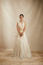 Load image into Gallery viewer, WHITE WITH GOLD WORK LEHENGA SET