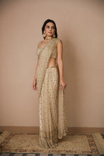 Load image into Gallery viewer, OFF WHITE BOOTI SAREE SET
