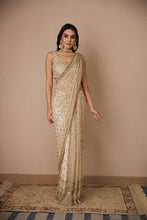 Load image into Gallery viewer, OFF WHITE BOOTI SAREE SET