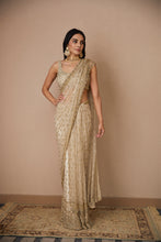 Load image into Gallery viewer, OFF WHITE BOOTI SAREE SET