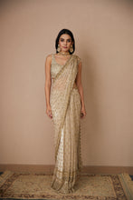 Load image into Gallery viewer, OFF WHITE BOOTI SAREE SET
