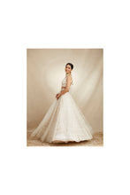 Load image into Gallery viewer, WHITE ORGANZA THREADWORK LEHENGA SET