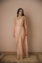 Load image into Gallery viewer, PINK JAAL WORK SAREE SET