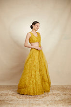 Load image into Gallery viewer, MUSTARD THREADWORK LEHENGA SET