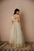 Load image into Gallery viewer, GREY ORGANZA JAAL WORK LEHENGA SET