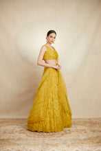 Load image into Gallery viewer, MUSTARD THREADWORK LEHENGA SET