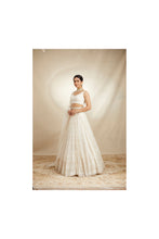 Load image into Gallery viewer, WHITE ORGANZA THREADWORK LEHENGA SET