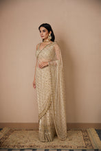 Load image into Gallery viewer, OFF WHITE BOOTI SAREE SET